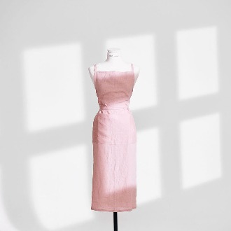 챕터원,[Spring fabric collection, 10%] 프리미엄 린넨 에이프런_베이지 블로셔핑크